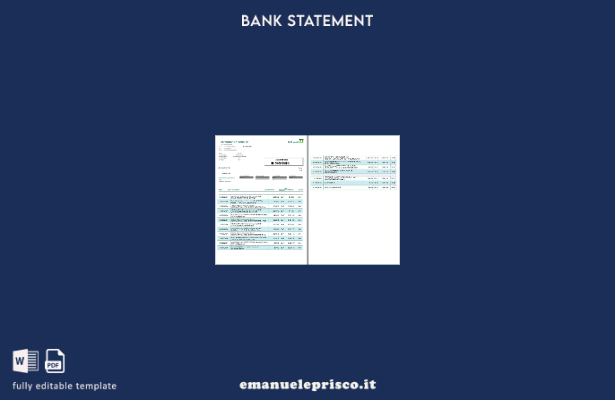 modello di pagine di parole dell'estratto conto bancario della BCN dell'Arabia S